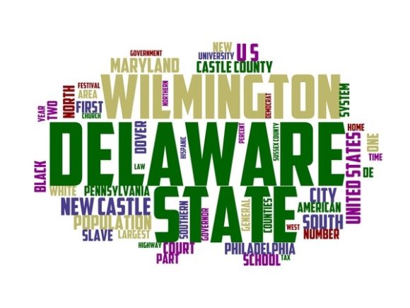 Delaware Typography Banner: A Vibrant Hand-Drawn Word Cloud for Creative Expression