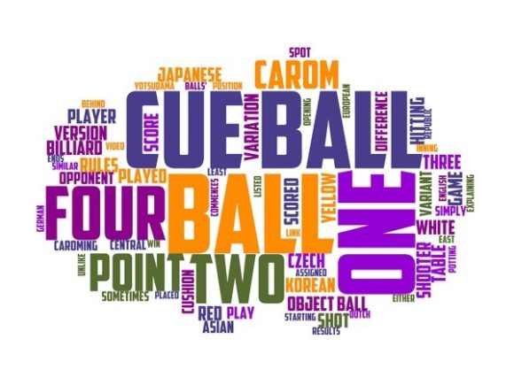 Four Ball Billiards Typography Skinny Tu